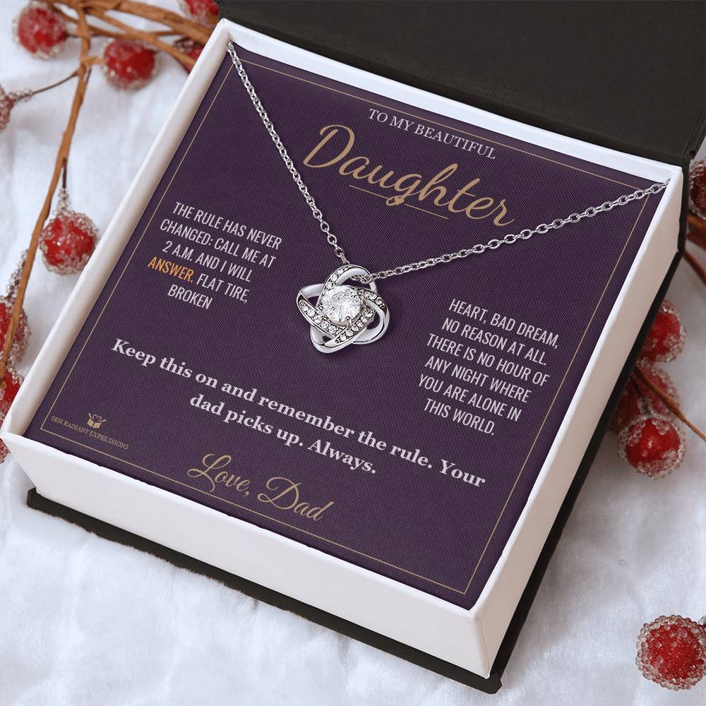 The 2 A.M. Rule - Love Knot Necklace for Daughter