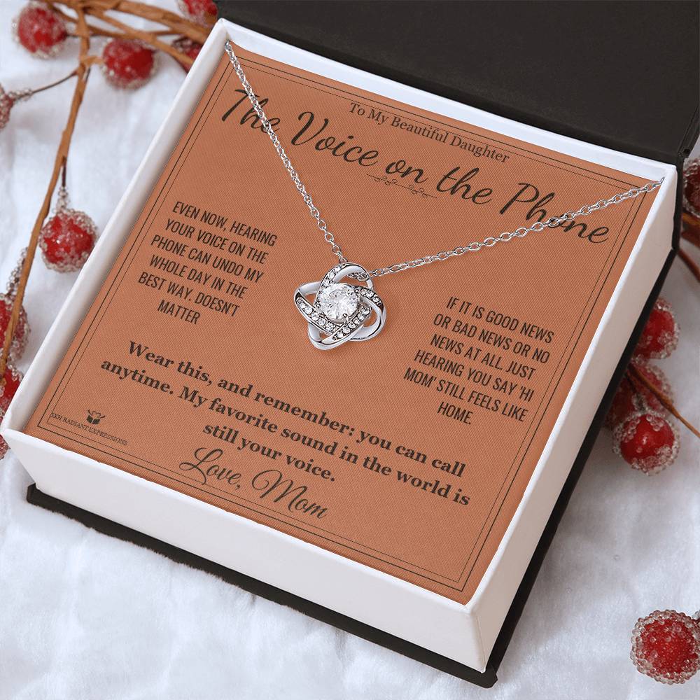 The Voice on the Phone - Love Knot Necklace for Daughter