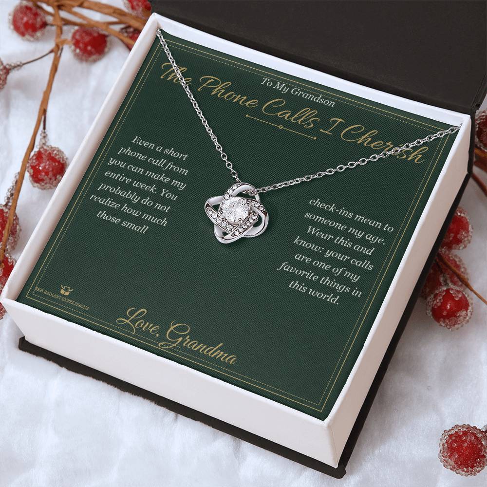 The Phone Calls I Cherish - Love Knot Necklace for Grandson