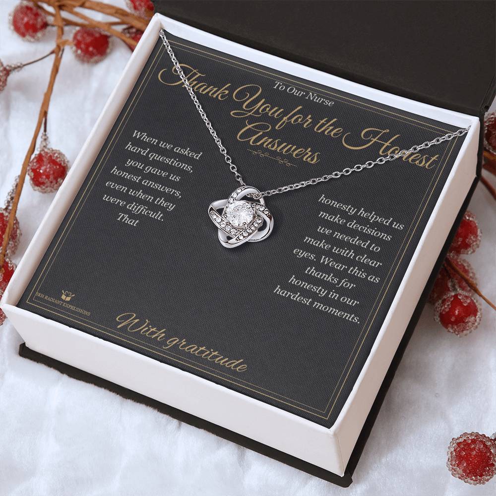 Thank You for the Honest Answers - Love Knot Necklace for Nurse