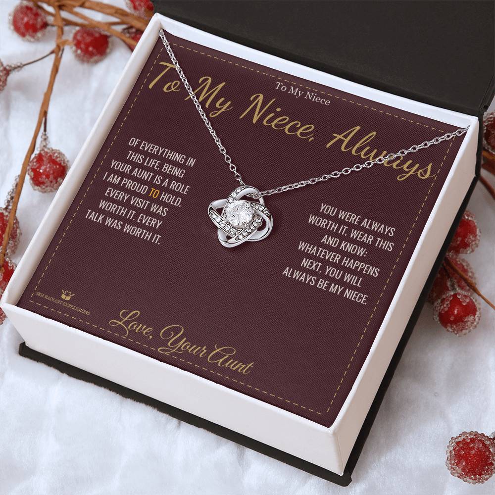 To My Niece, Always - Love Knot Necklace for Niece
