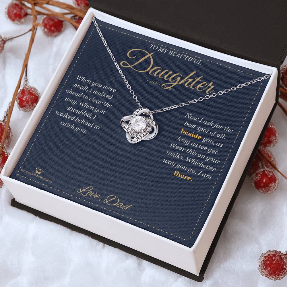 Beside You, Not Behind - Love Knot Necklace for Daughter