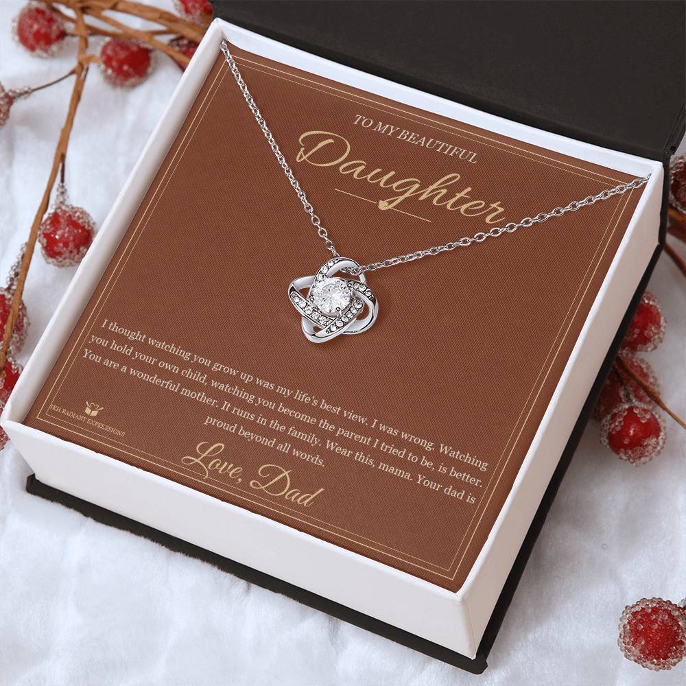Watching You Become a Mother - Love Knot Necklace for Daughter