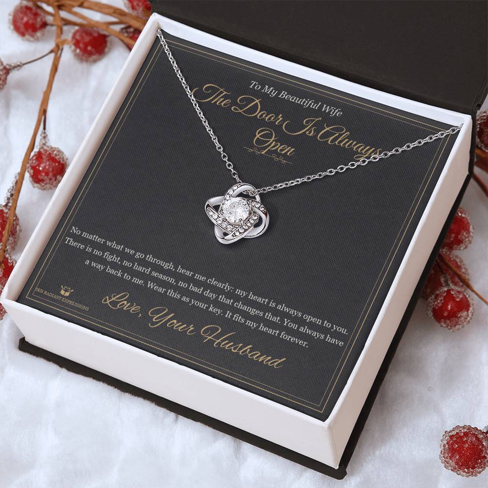 The Door Is Always Open - Love Knot Necklace for Wife