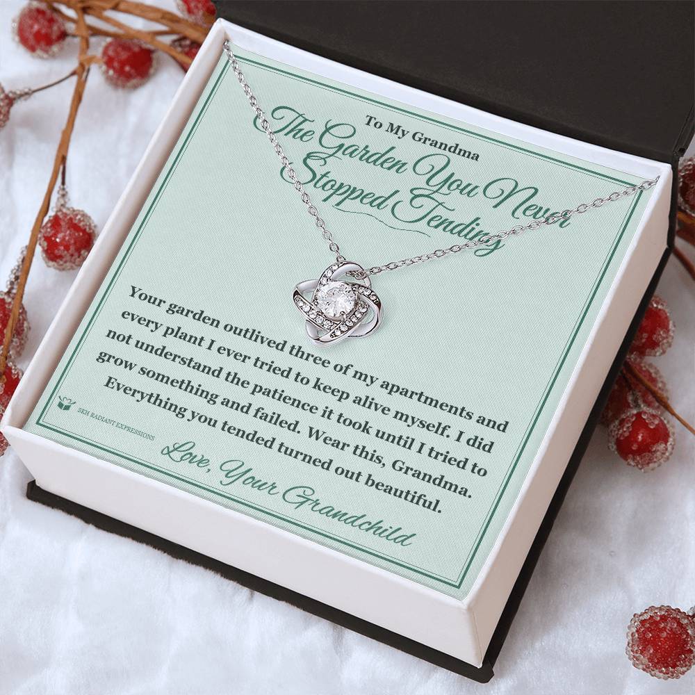 The Garden You Never Stopped Tending - Love Knot Necklace for Grandmother