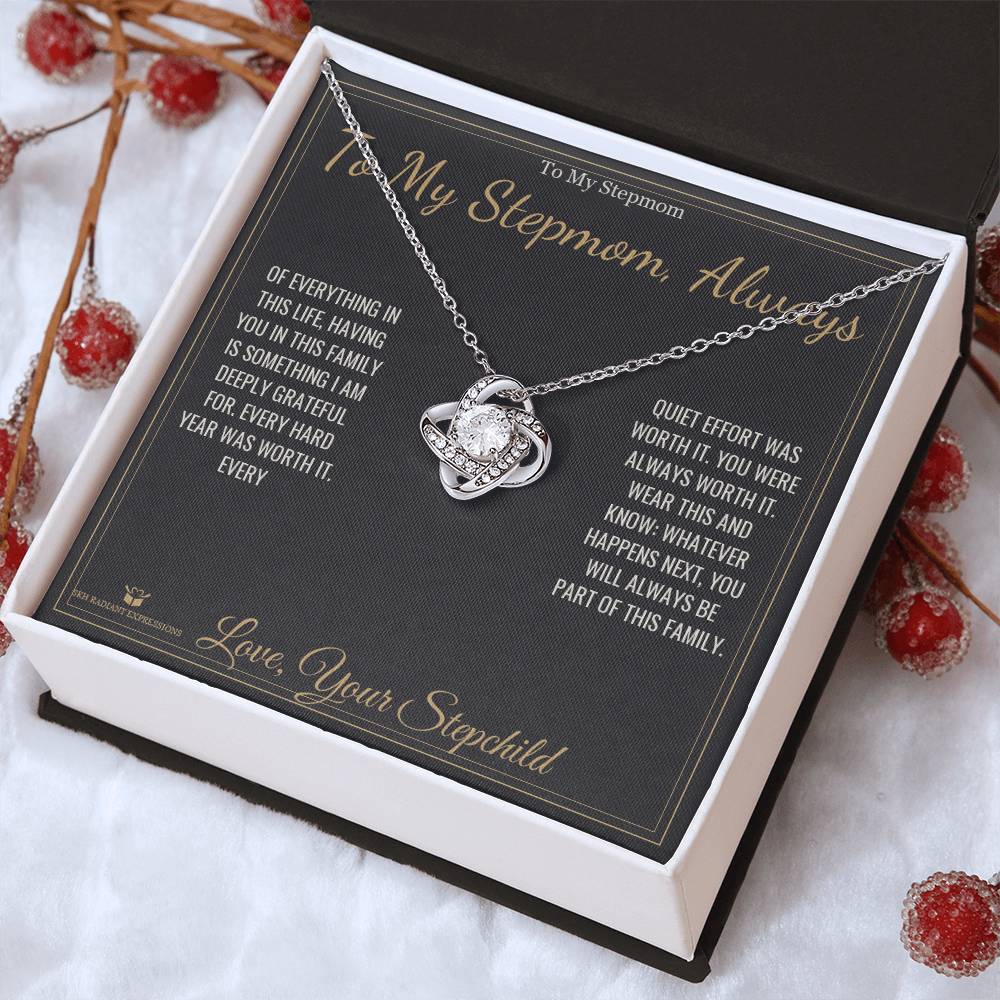 To My Stepmom, Always - Love Knot Necklace for Stepmom