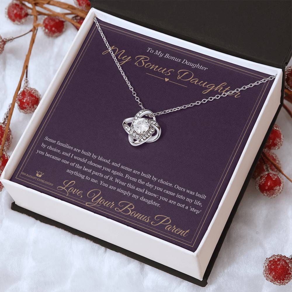 My Bonus Daughter - Love Knot Necklace for Stepdaughter
