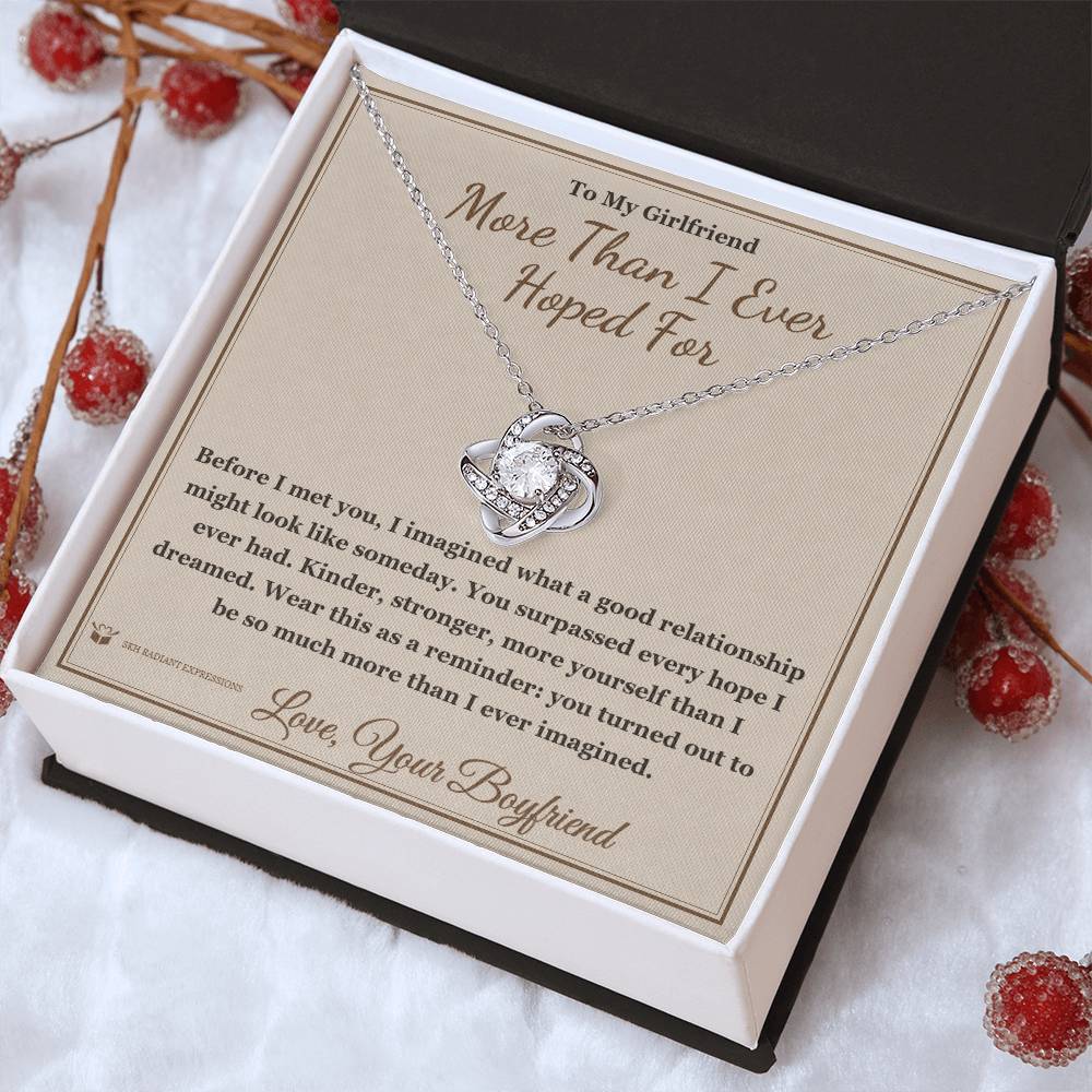 More Than I Ever Hoped For - Love Knot Necklace for Girlfriend