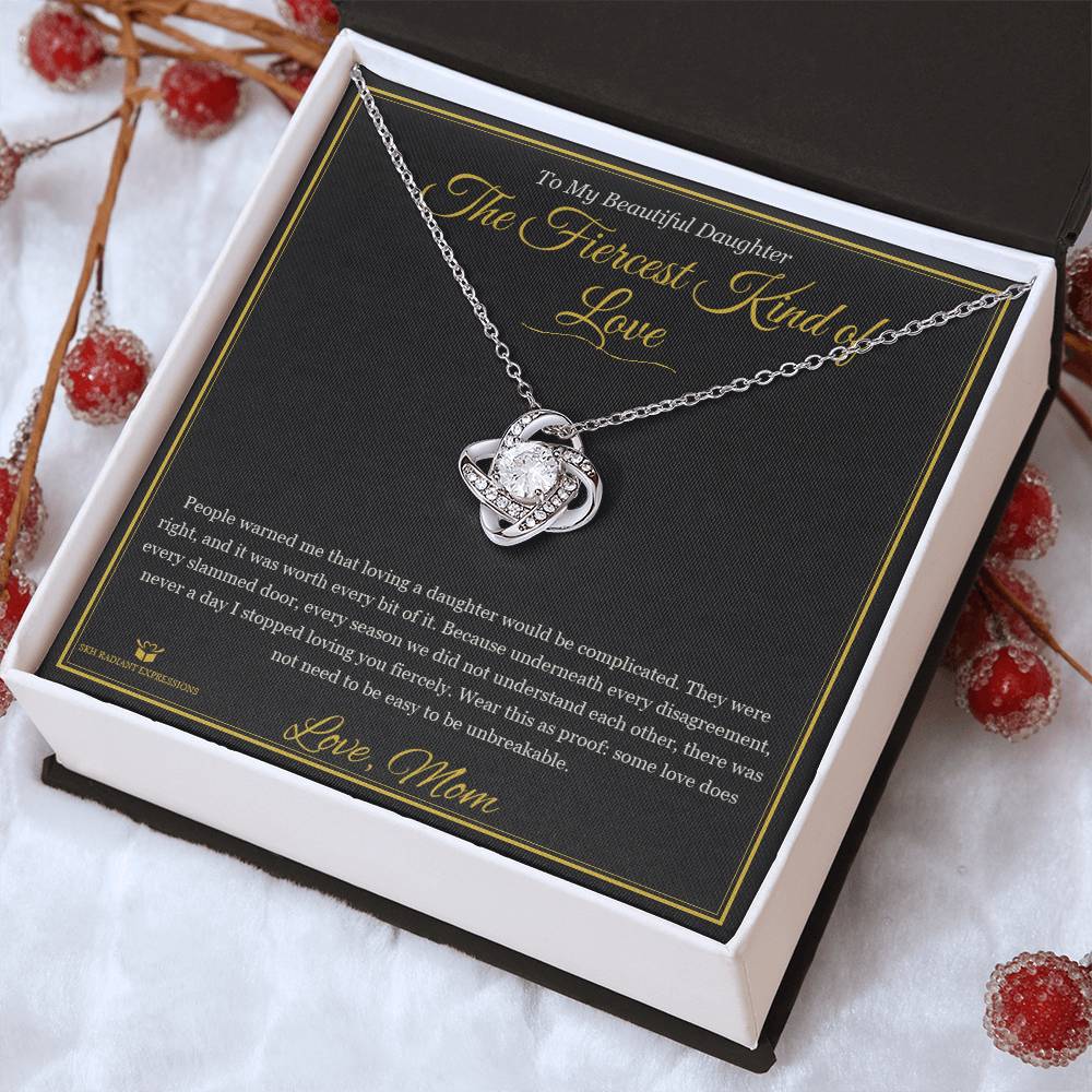 The Fiercest Kind of Love - Love Knot Necklace for Daughter