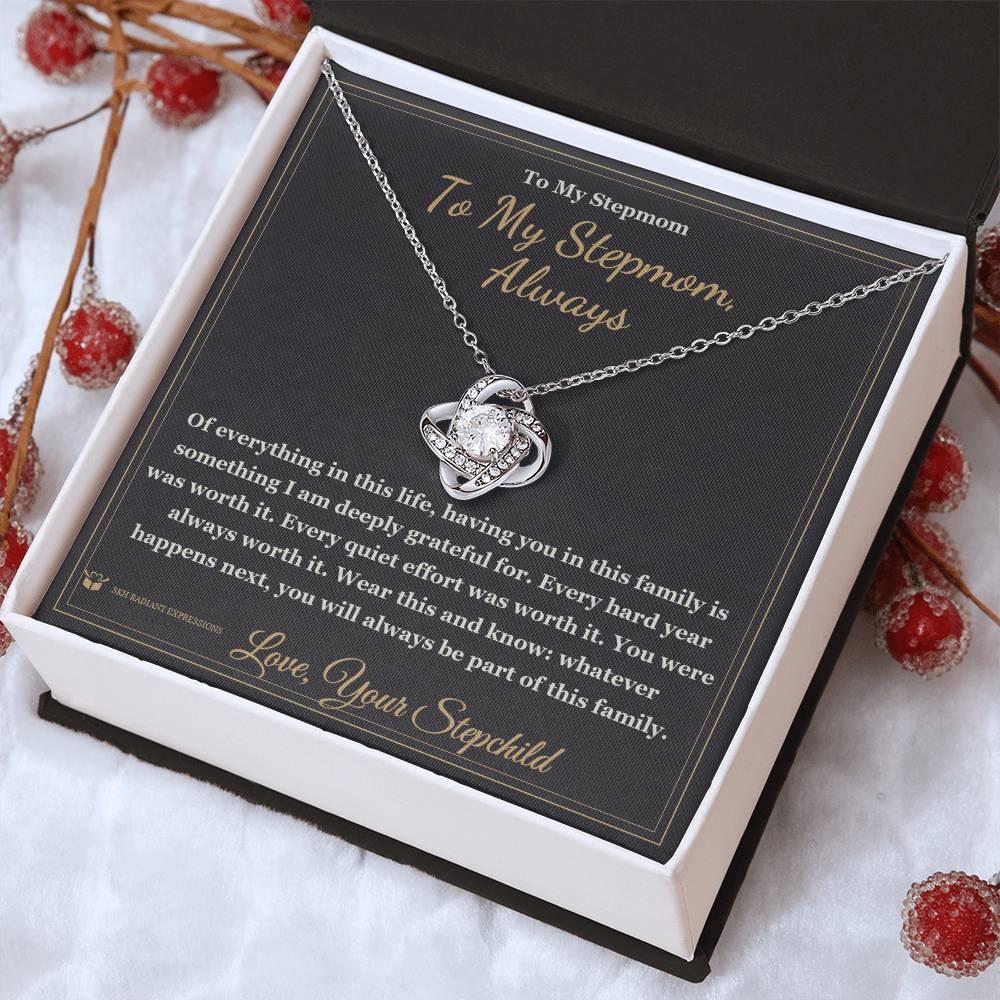 To My Stepmom, Always - Love Knot Necklace for Stepmom
