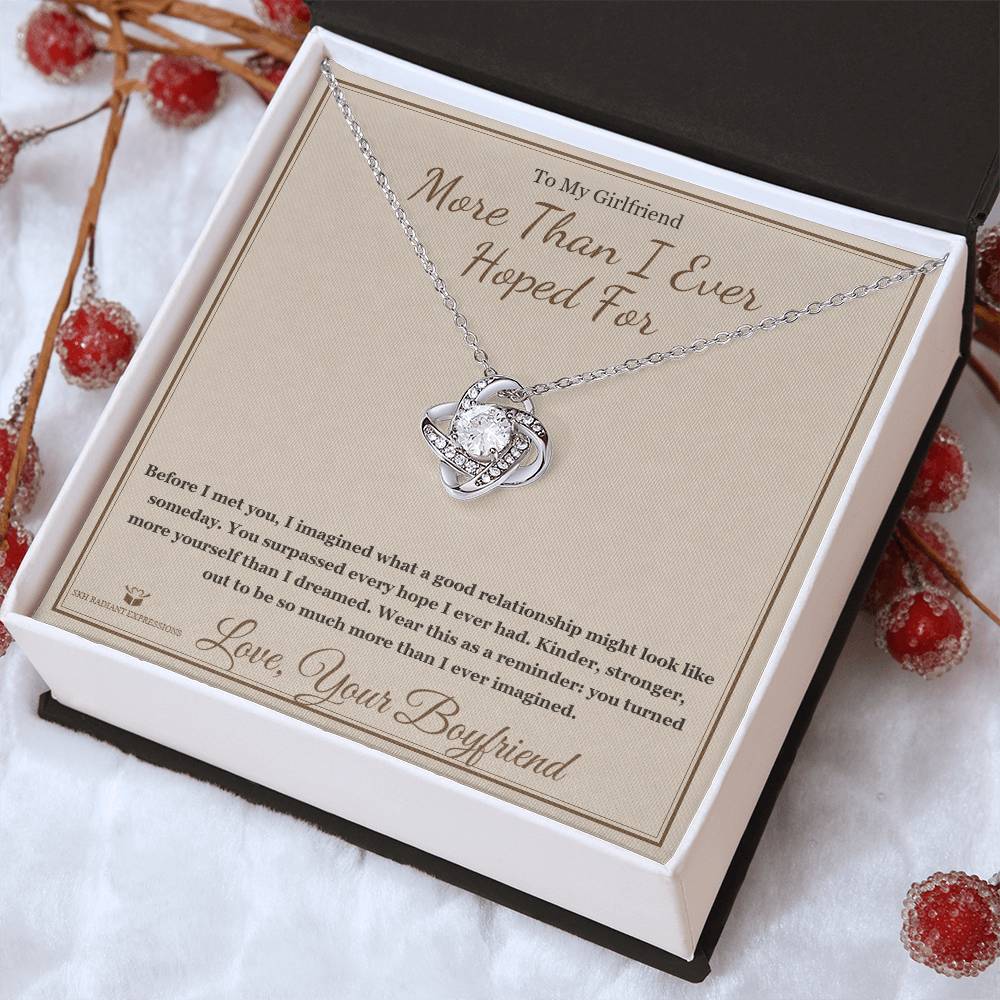 More Than I Ever Hoped For - Love Knot Necklace for Girlfriend