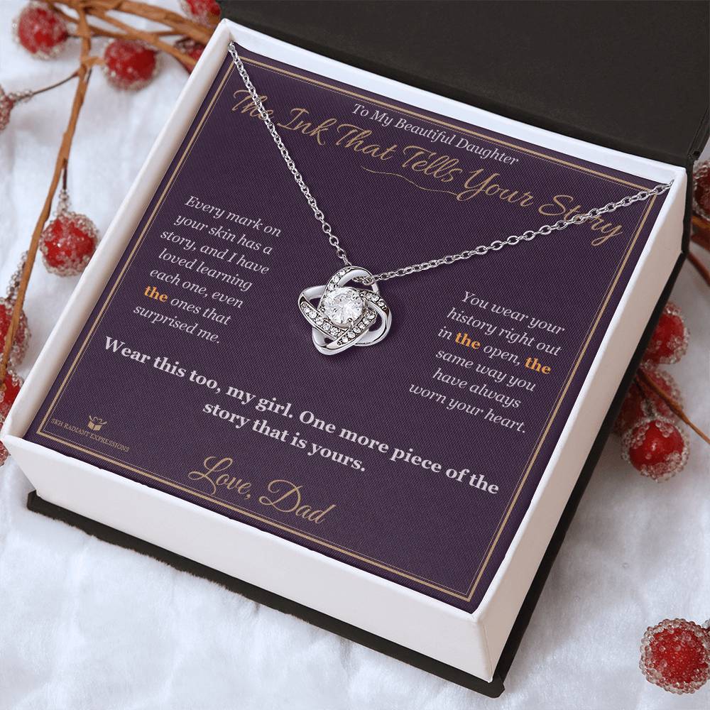 The Ink That Tells Your Story - Love Knot Necklace for Daughter