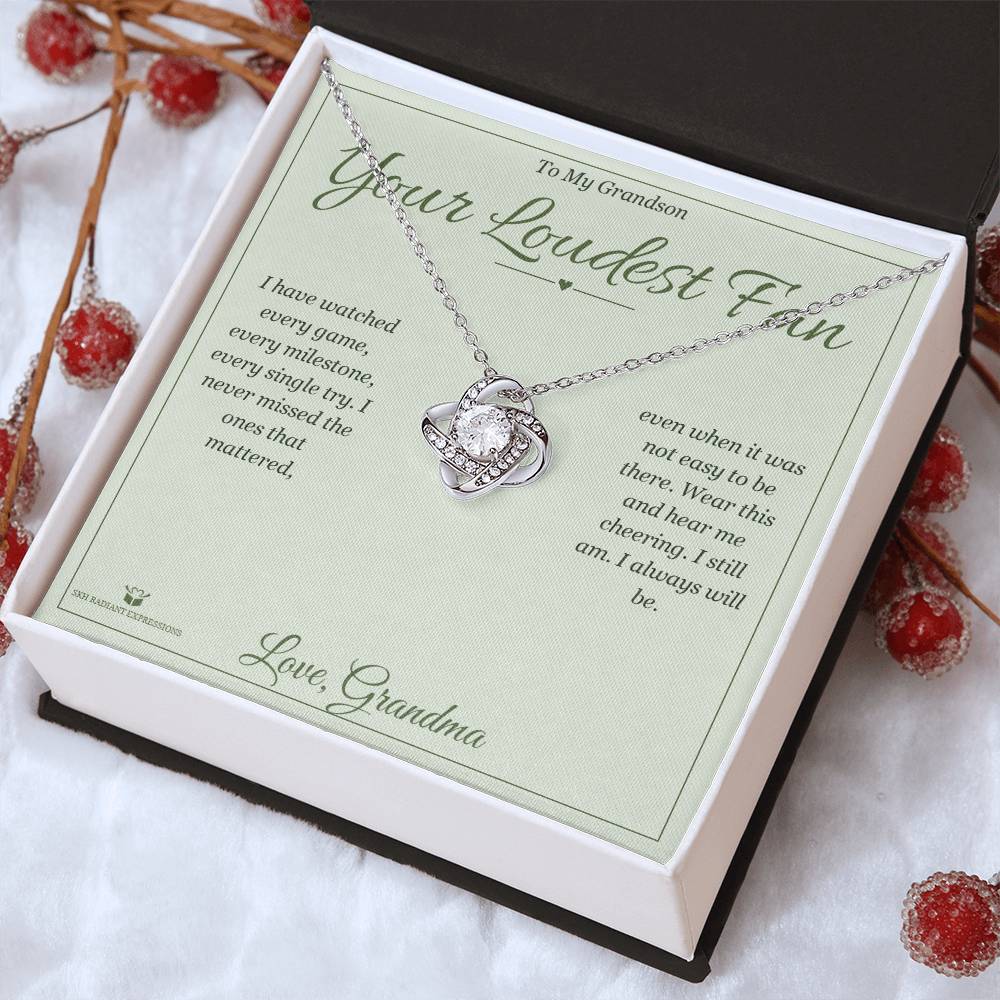 Your Loudest Fan - Love Knot Necklace for Grandson