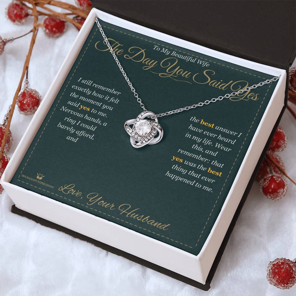 The Day You Said Yes - Love Knot Necklace for Wife