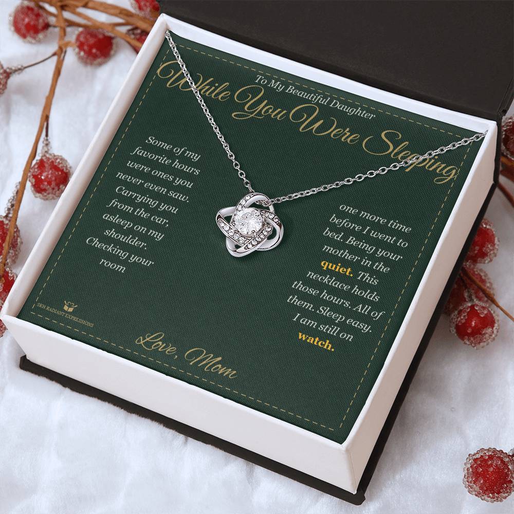 While You Were Sleeping - Love Knot Necklace for Daughter