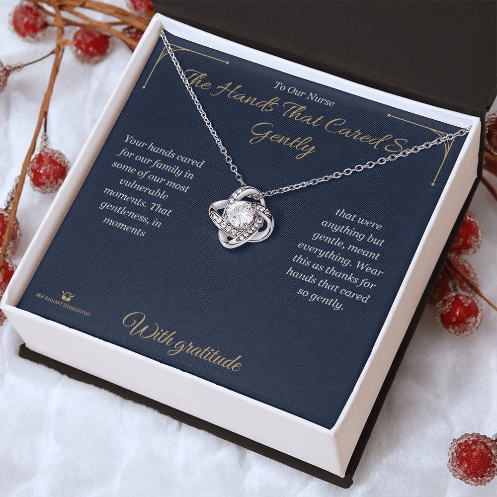 The Hands That Cared So Gently - Love Knot Necklace for Nurse