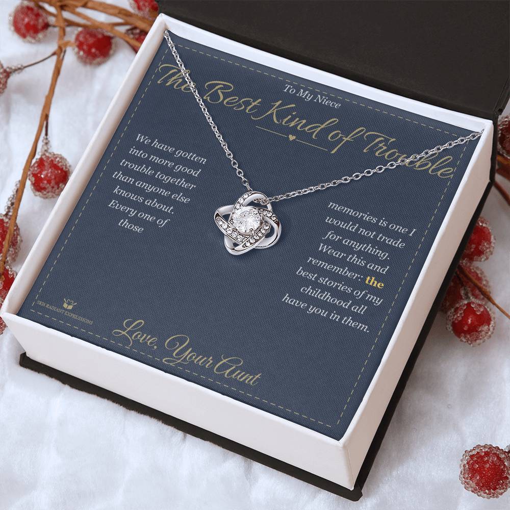 The Best Kind of Trouble - Love Knot Necklace for Niece