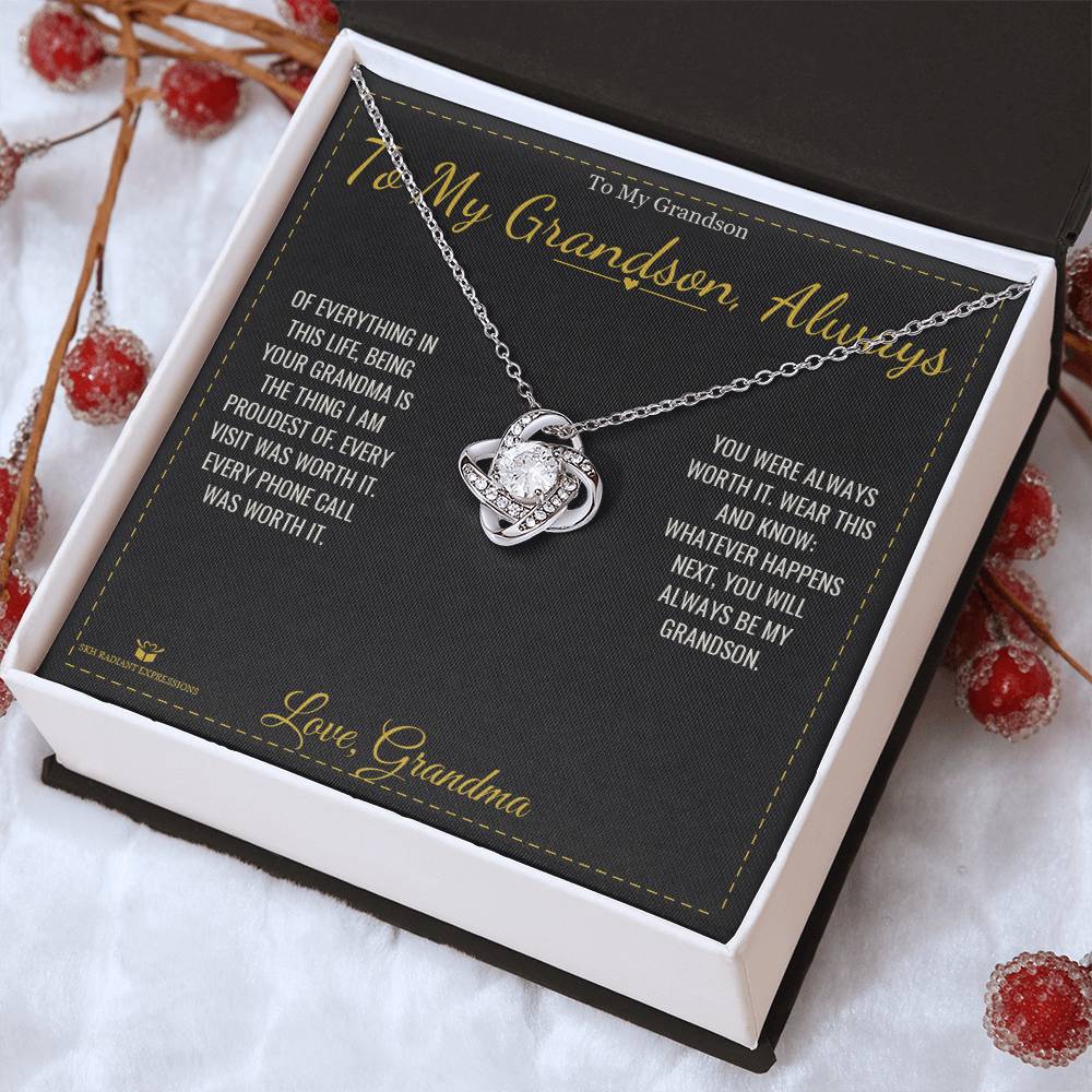 To My Grandson, Always - Love Knot Necklace for Grandson