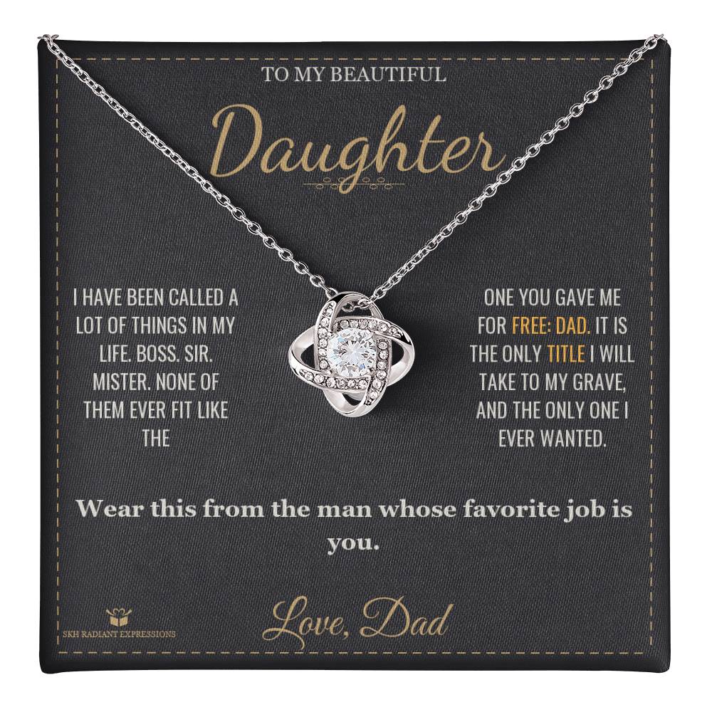 My Favorite Title - Love Knot Necklace for Daughter