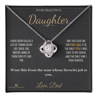 My Favorite Title - Love Knot Necklace for Daughter