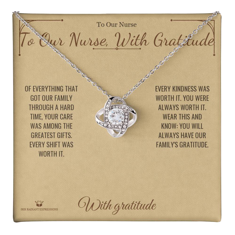 To Our Nurse, With Gratitude - Love Knot Necklace for Nurse