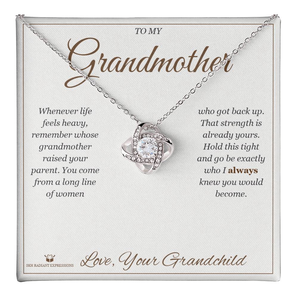 Braver Than You Believe - Love Knot Necklace for Grandmother