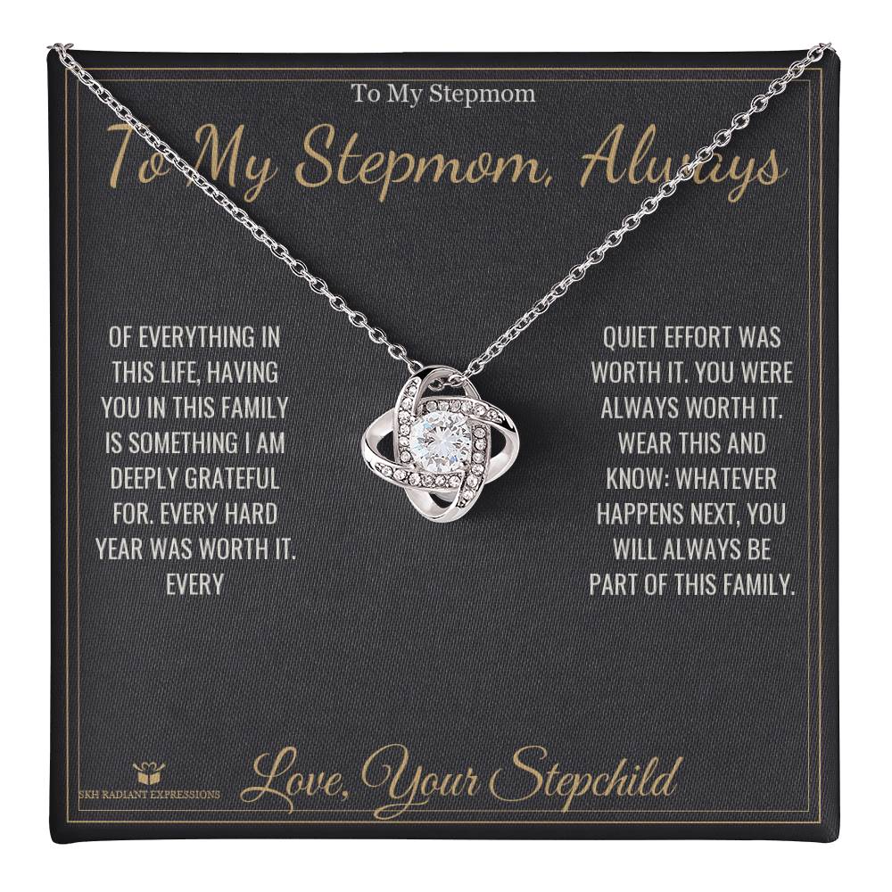 To My Stepmom, Always - Love Knot Necklace for Stepmom