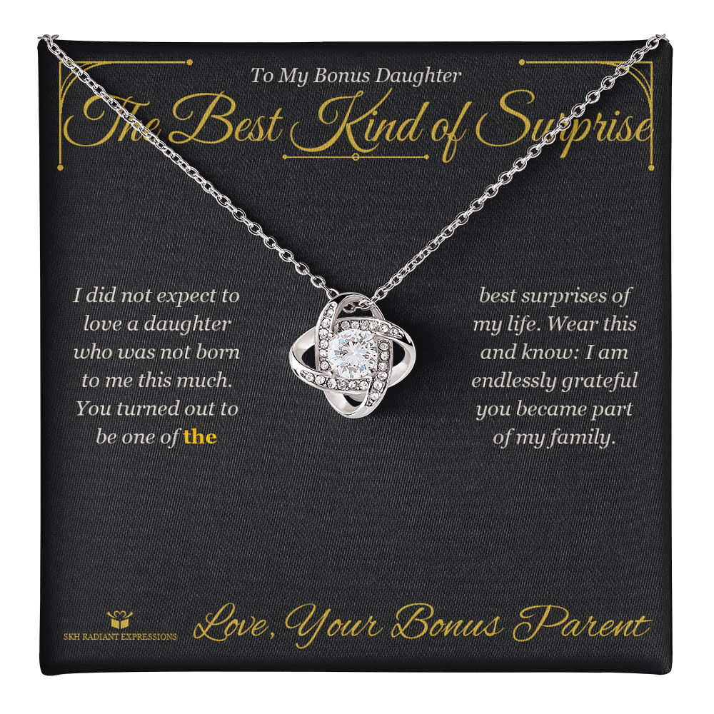 The Best Kind of Surprise - Love Knot Necklace for Stepdaughter