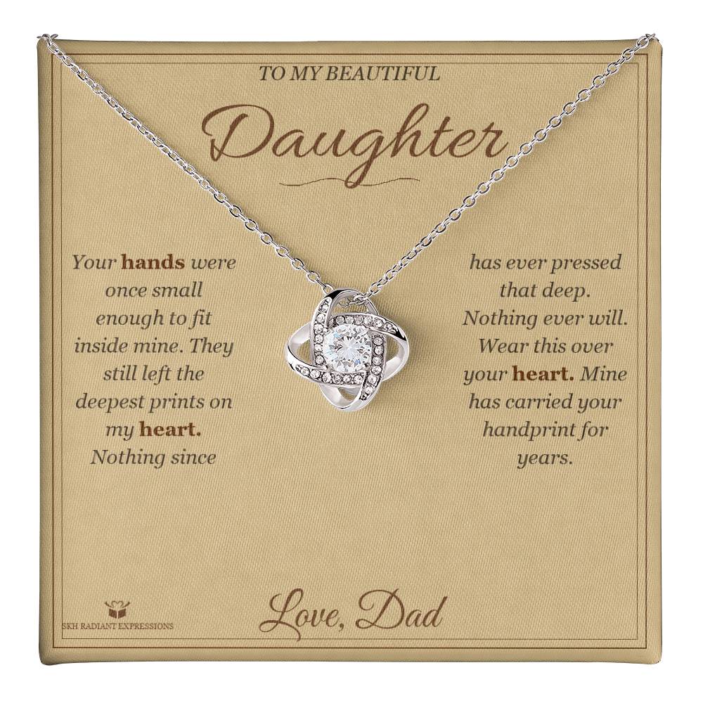Small Hands, Deep Prints - Love Knot Necklace for Daughter
