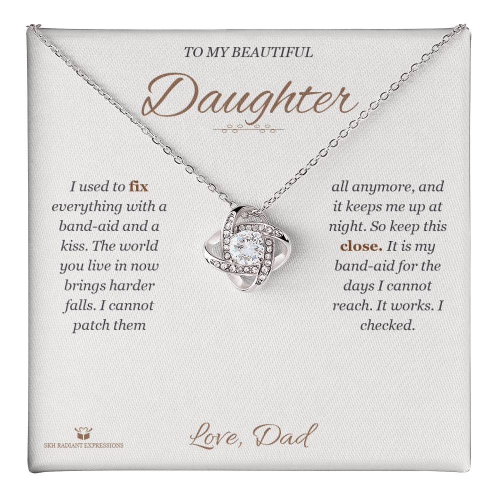 Band-Aids and Kisses - Love Knot Necklace for Daughter