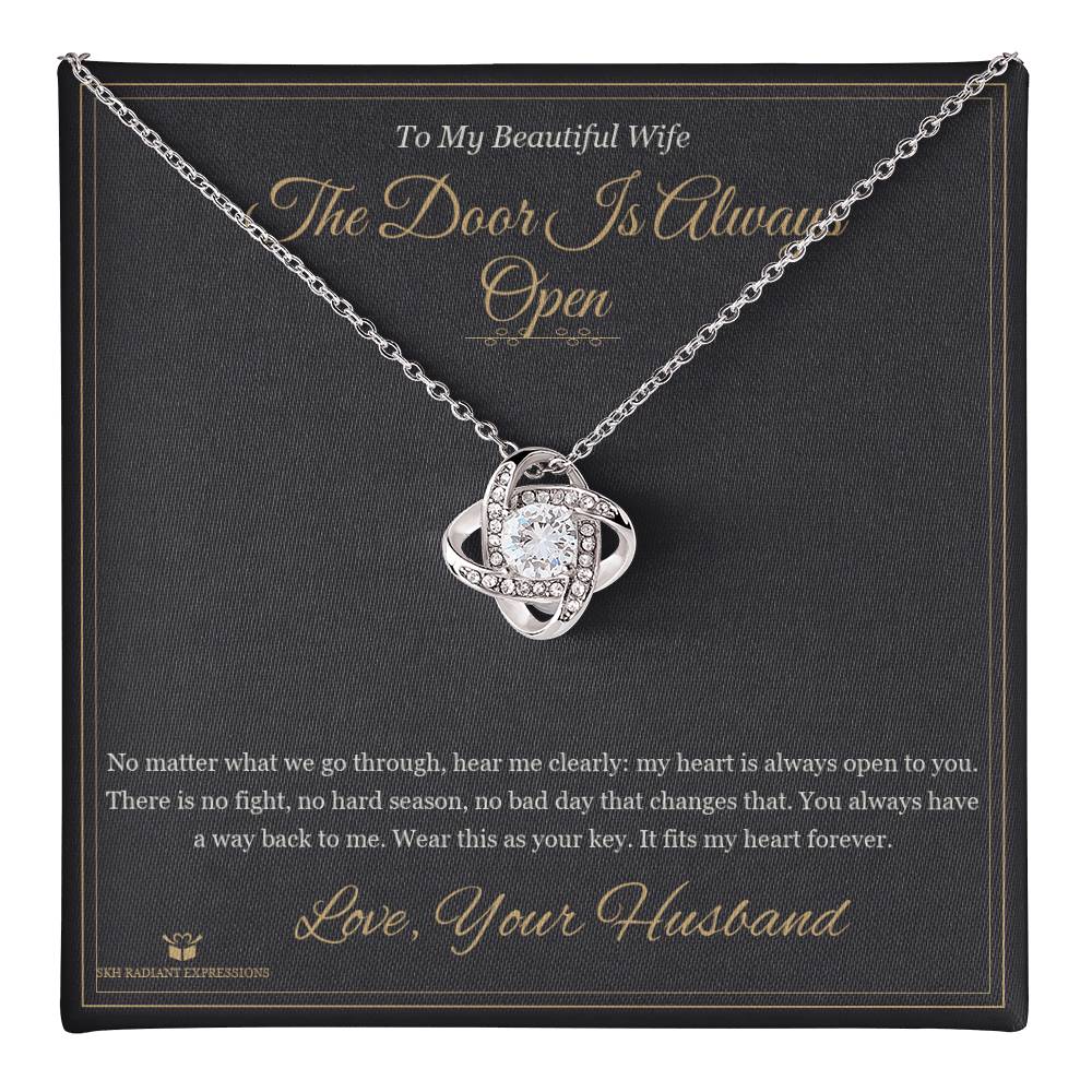 The Door Is Always Open - Love Knot Necklace for Wife