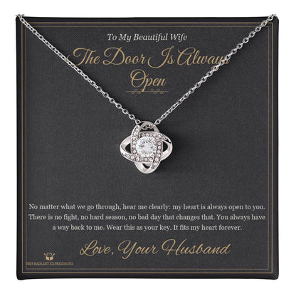 The Door Is Always Open - Love Knot Necklace for Wife