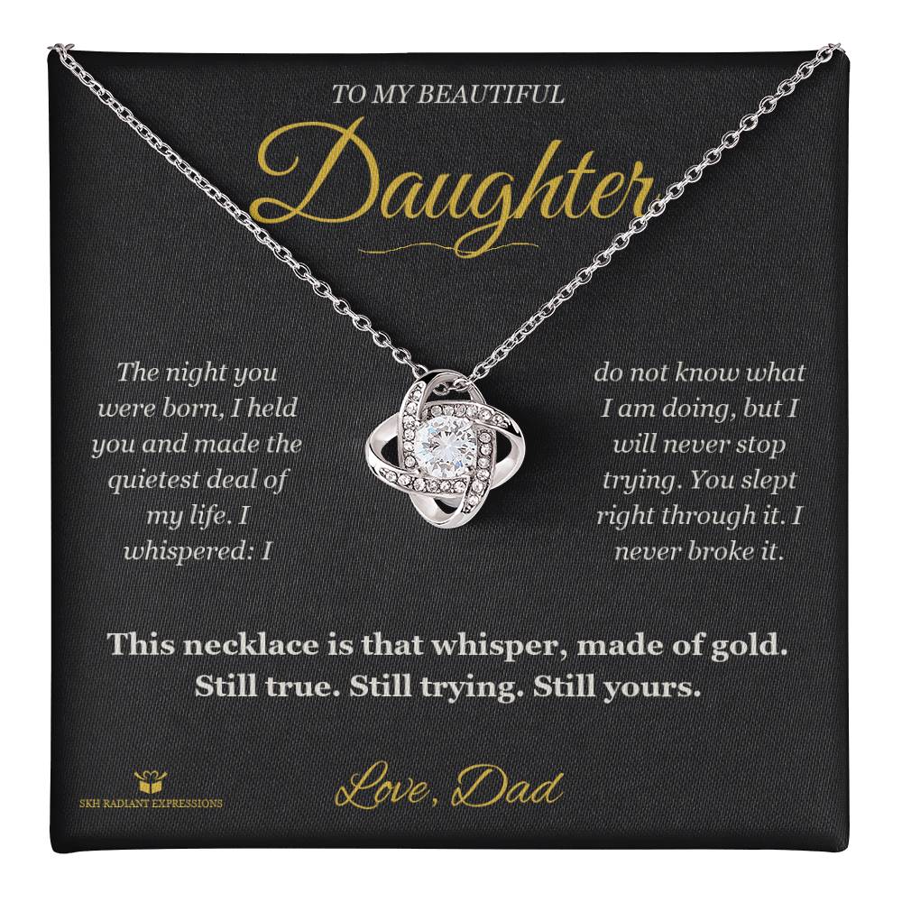 The Night You Were Born - Love Knot Necklace for Daughter