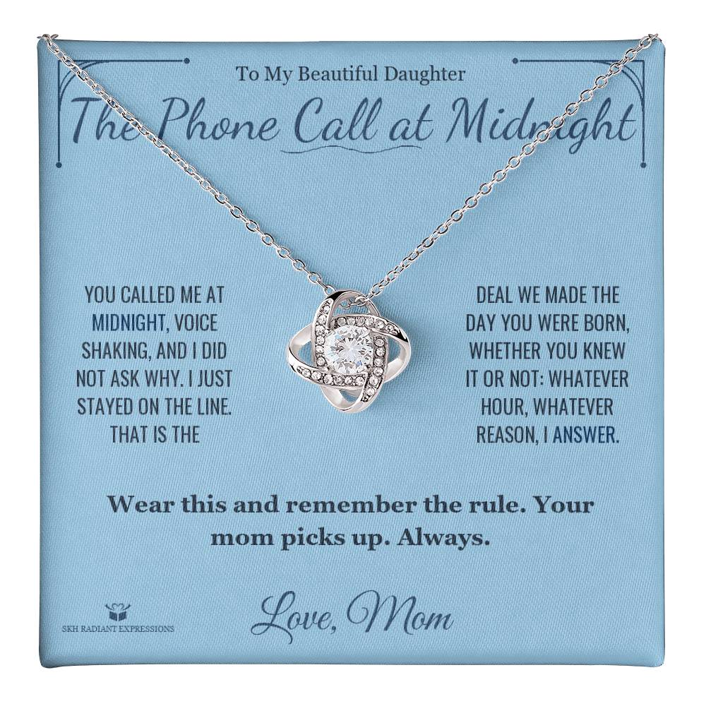 The Phone Call at Midnight - Love Knot Necklace for Daughter