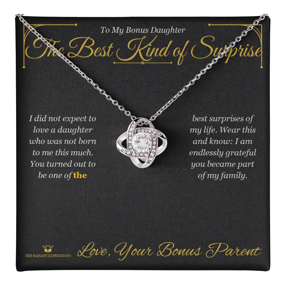 The Best Kind of Surprise - Love Knot Necklace for Stepdaughter