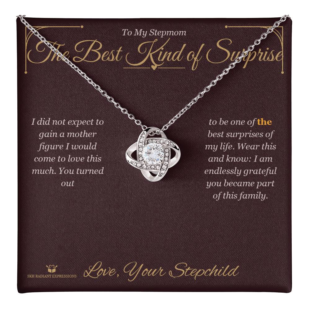 The Best Kind of Surprise - Love Knot Necklace for Stepmom