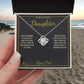 Braver. Stronger. Loved. - Love Knot Necklace for Daughter