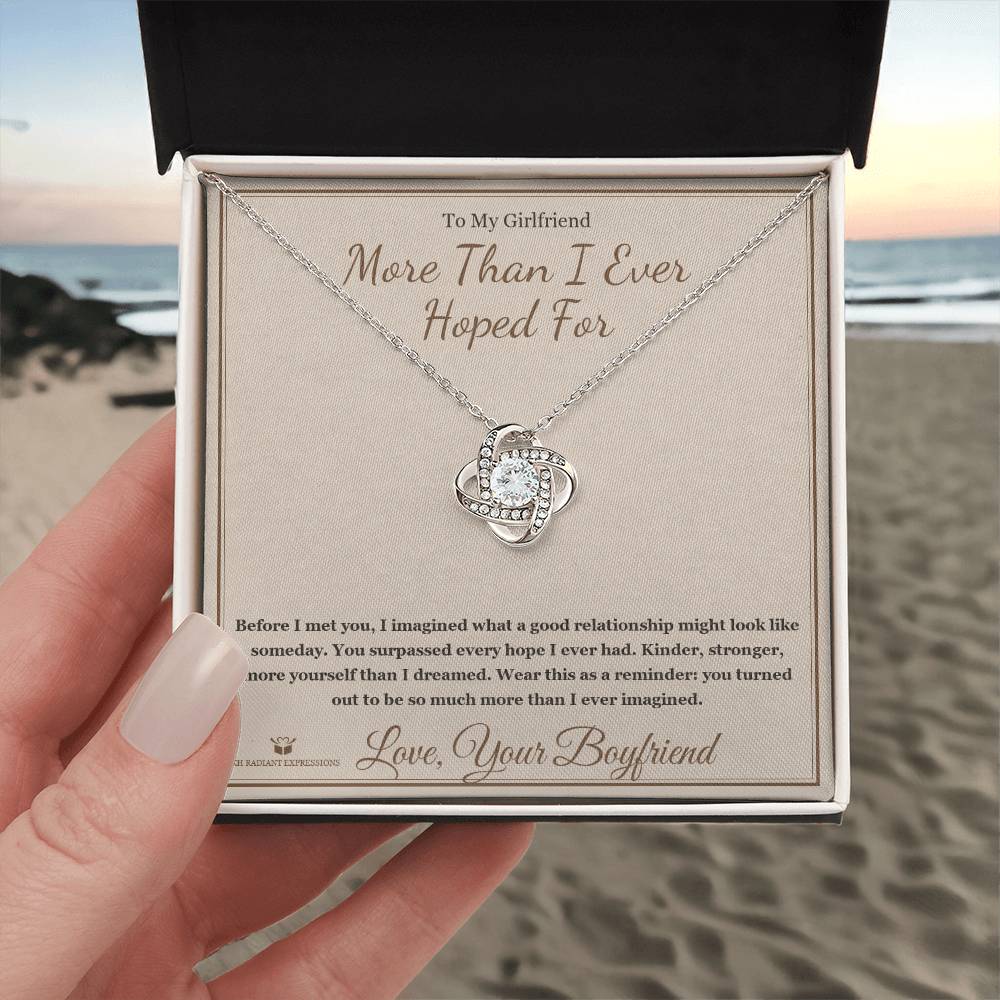 More Than I Ever Hoped For - Love Knot Necklace for Girlfriend