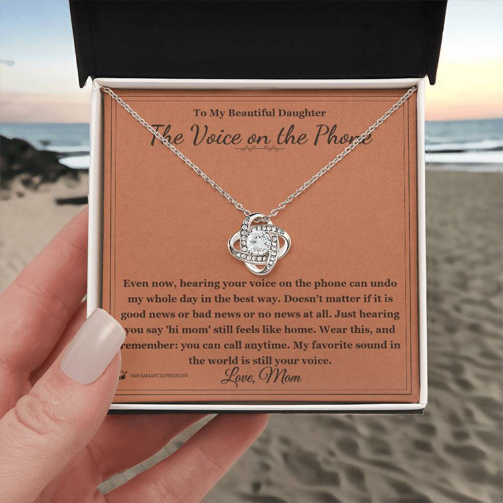 The Voice on the Phone - Love Knot Necklace for Daughter