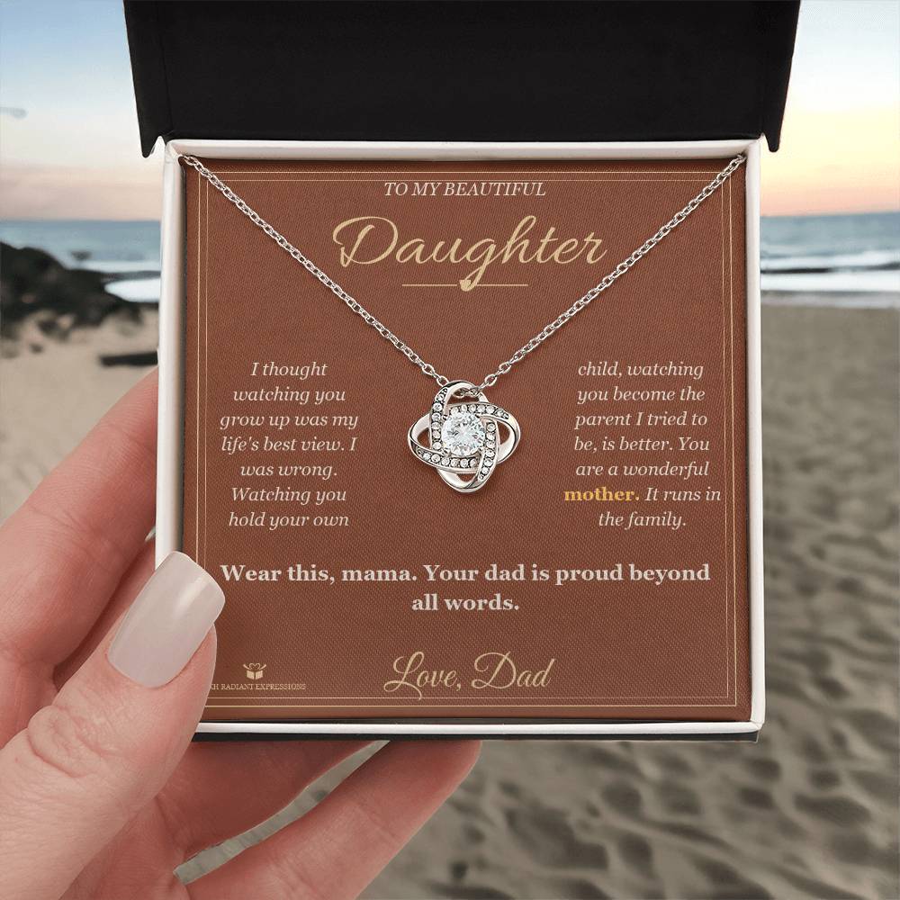 Watching You Become a Mother - Love Knot Necklace for Daughter
