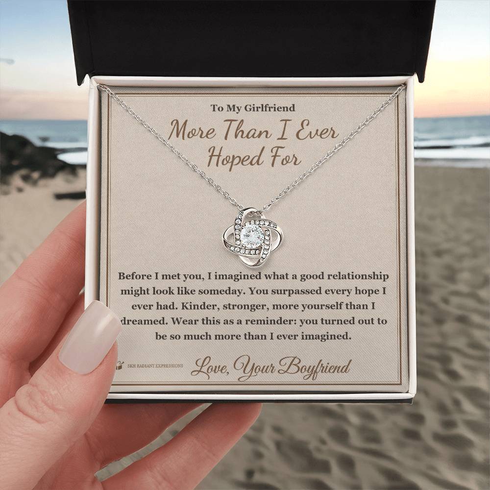 More Than I Ever Hoped For - Love Knot Necklace for Girlfriend