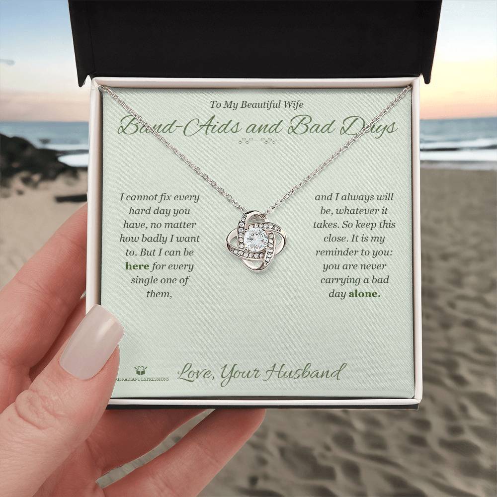 Band-Aids and Bad Days - Love Knot Necklace for Wife