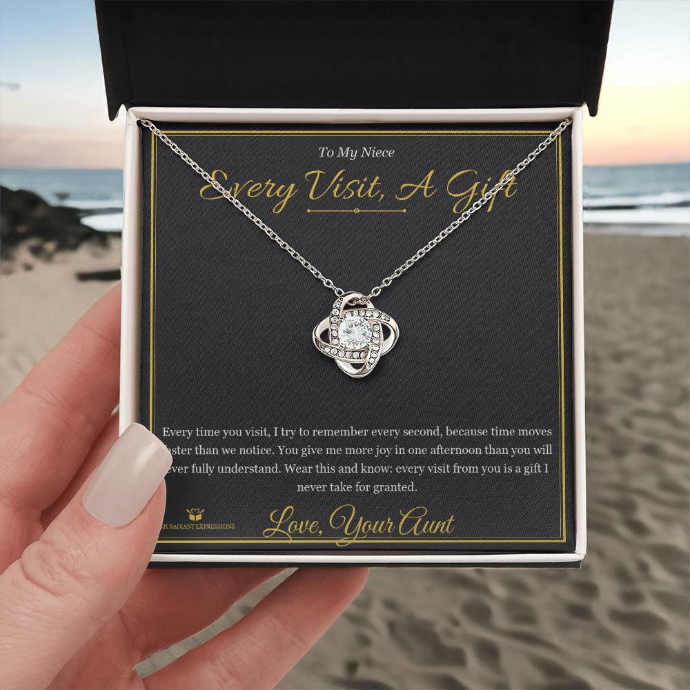 Every Visit, A Gift - Love Knot Necklace for Niece