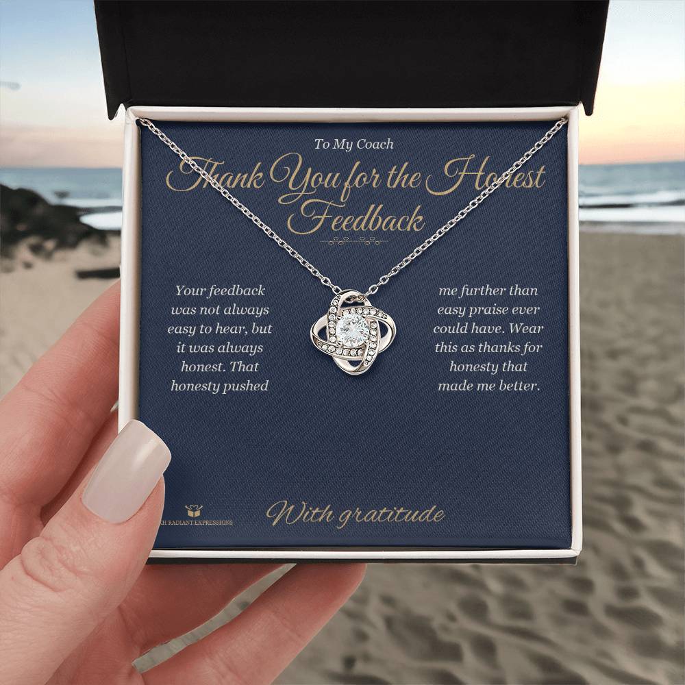 Thank You for the Honest Feedback - Love Knot Necklace for Coach - personalized keepsake gift from SKH Radiant Expressions
