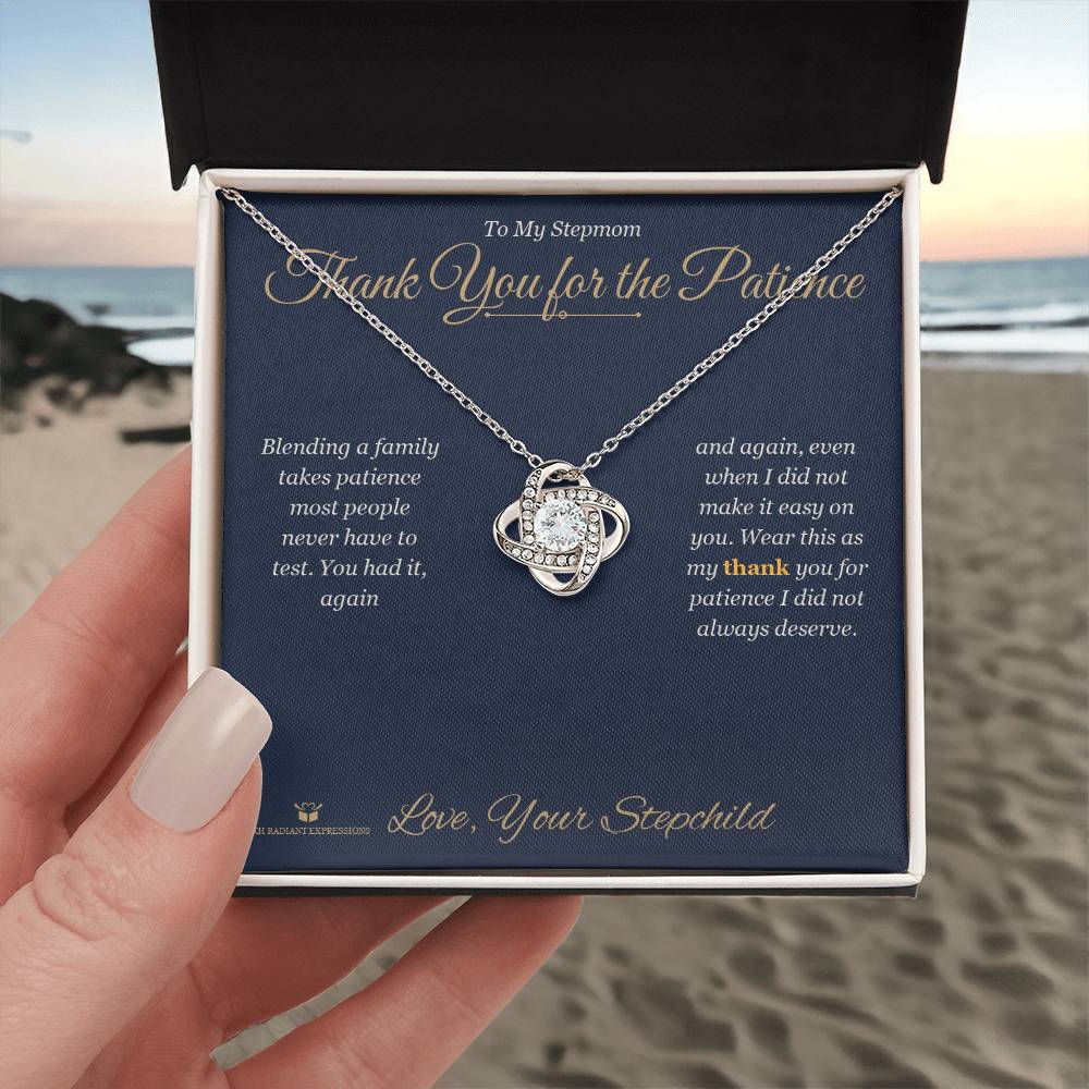 Thank You for the Patience - Love Knot Necklace for Stepmom - personalized keepsake gift from SKH Radiant Expressions
