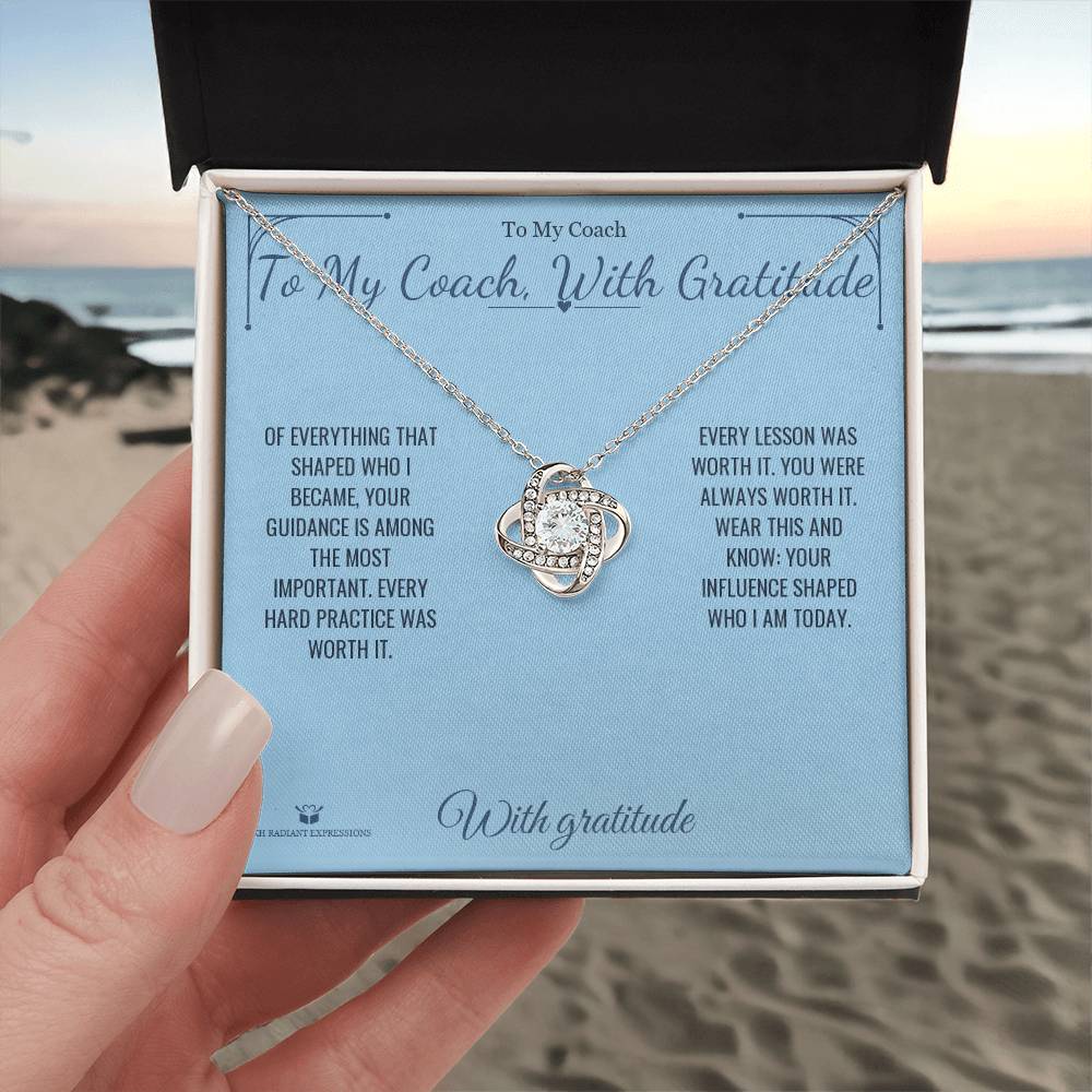 To My Coach, With Gratitude - Love Knot Necklace for Coach