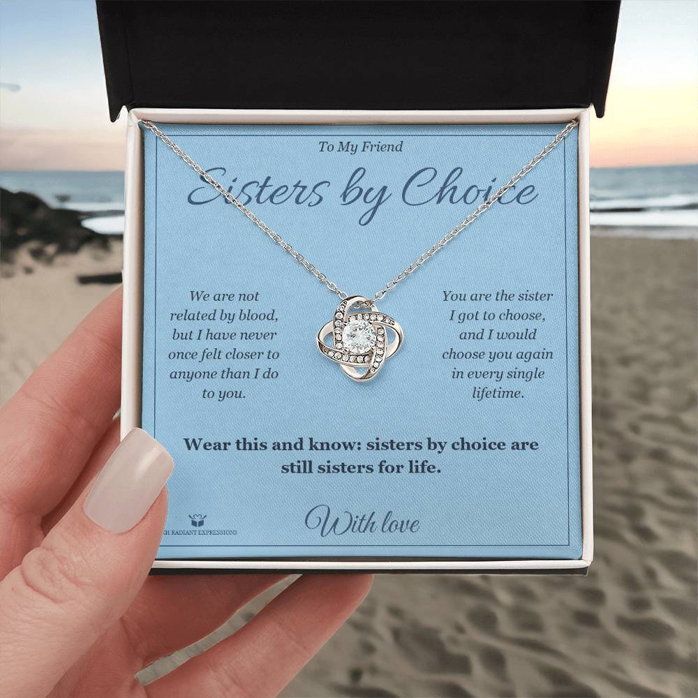 Sisters by Choice - Love Knot Necklace for Friend - personalized keepsake gift from SKH Radiant Expressions