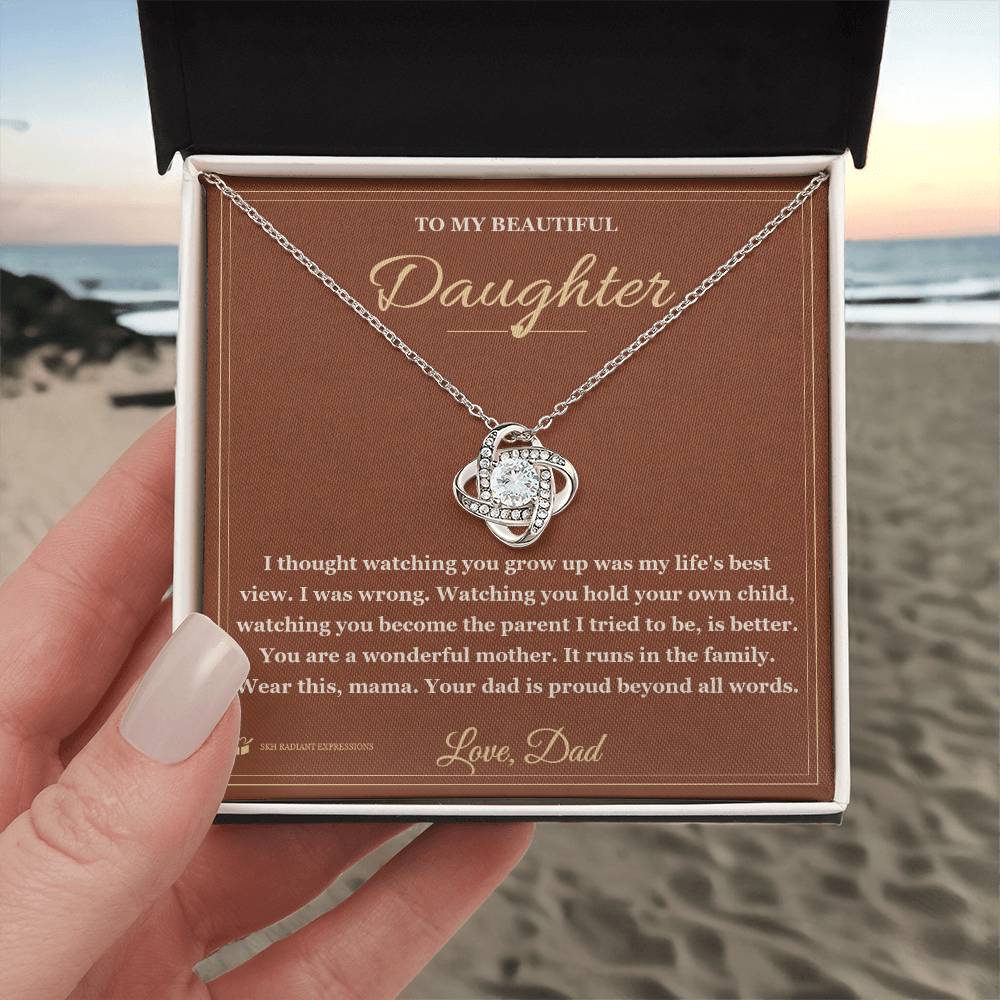 Watching You Become a Mother - Love Knot Necklace for Daughter