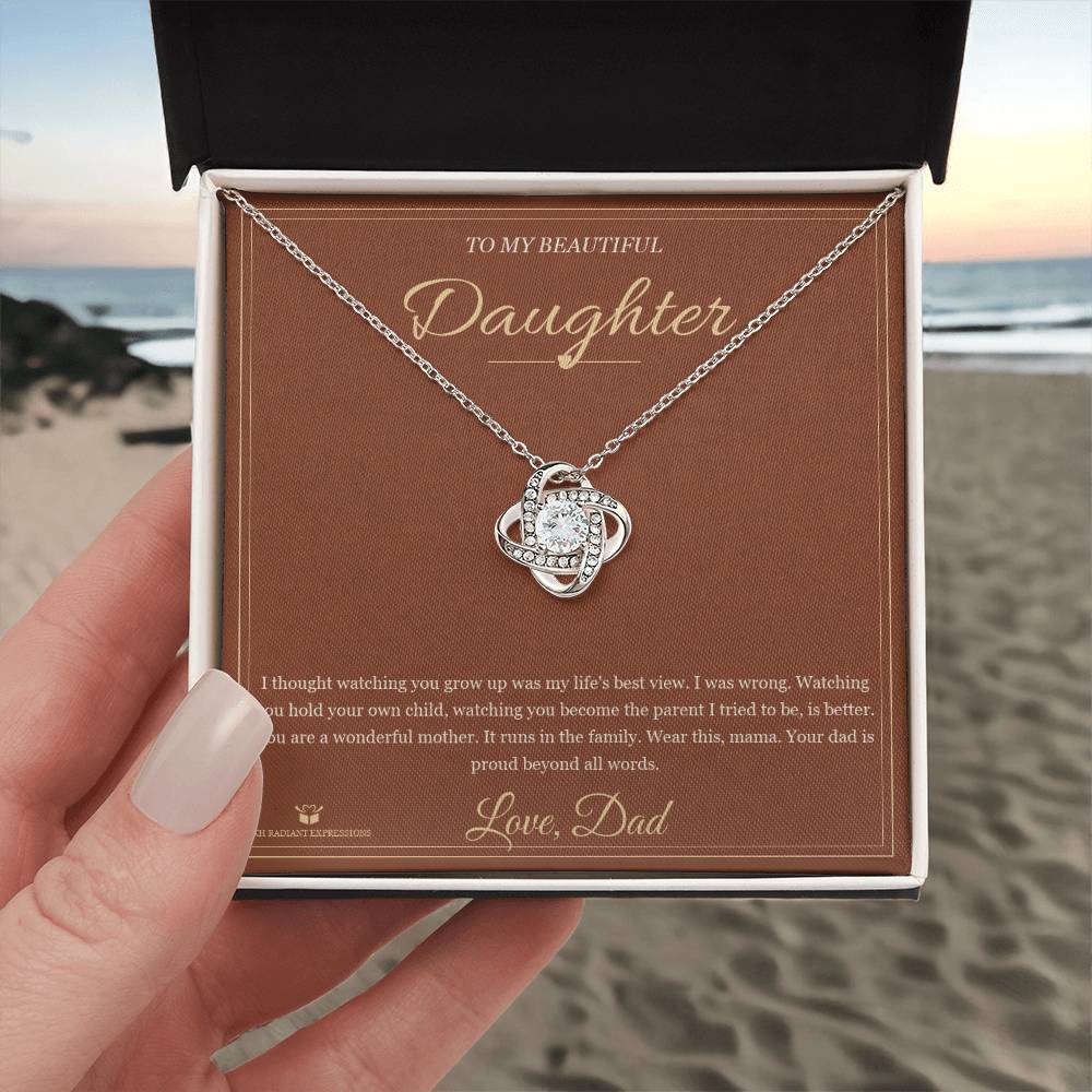 Watching You Become a Mother - Love Knot Necklace for Daughter