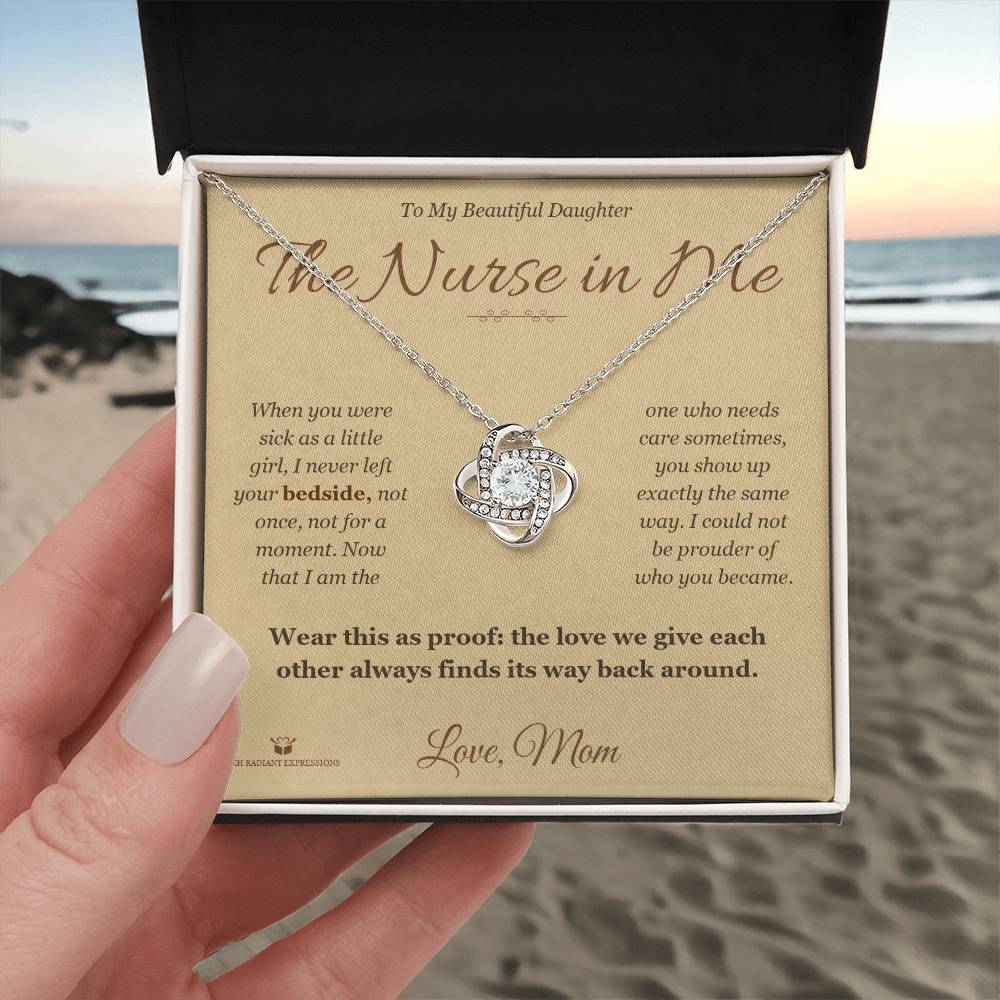 The Nurse in Me - Love Knot Necklace for Daughter - personalized keepsake gift from SKH Radiant Expressions